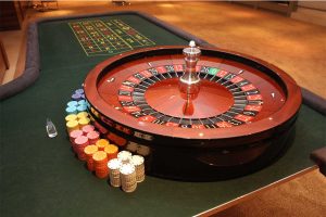 Roulette table hire set up for a London fun casino night